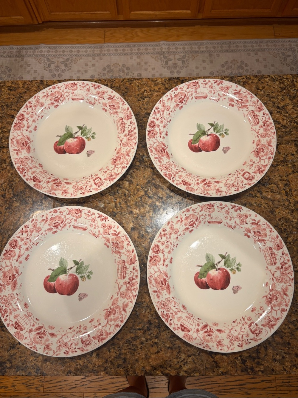 Pfaltzgraff Delicious 12 Pc Plate Set 8 Dinner 4 Salad Apple Cherry Farmhouse